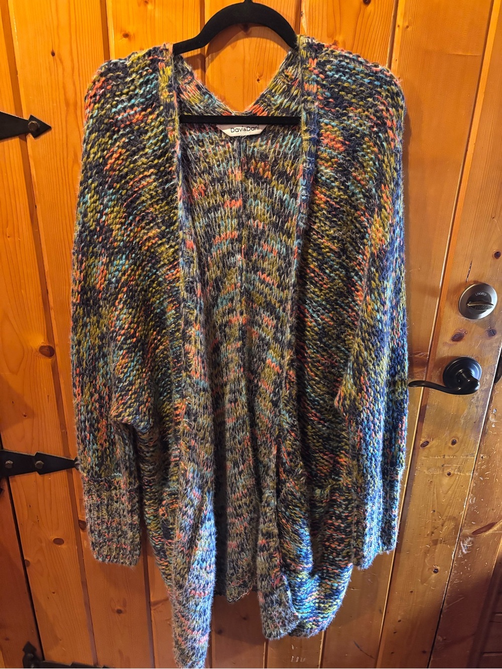 Davi & Dani Womens size 3x/4x knit Cardigan beautiful multi color very warm